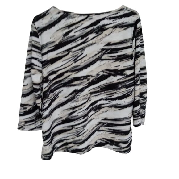 Emily Daniels 3/4" Sleeve Pullover Top Women's Size PL Multicolor - Picture 2 of 4